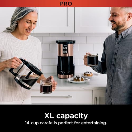 Ninja Programmable XL 14-Cup Coffee Maker PRO with Permanent Filter, 2 Brew Styles Classic & Rich, Delay Brew, Freshness Timer & Keep Warm, Dishwasher Safe, Copper, DCM201CP - My Kitchen Products