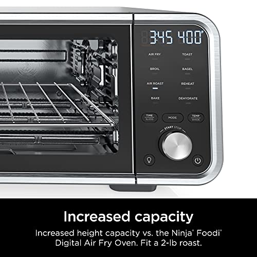 Ninja (Refurbished) SP201/FT205CO Digital Air Fry Pro Countertop 8-in-1 Oven with Extended Height, XL Capacity, Flip Up & Away, Basket, Wire Rack Crumb Tray, Silver, Black (Renewed) - My Kitchen Products