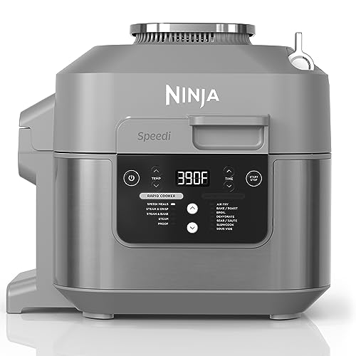 Ninja SF301 Speedi Rapid Cooker & Air Fryer, 6-Quart Capacity, 12-in-1 Functions to Steam, Bake, Roast, Sear, Sauté, Slow Cook, Sous Vide & More, 15-Minute Speedi Meals All In One Pot, Sea Salt Gray - My Kitchen Products