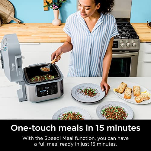 Ninja SF301 Speedi Rapid Cooker & Air Fryer, 6-Quart Capacity, 12-in-1 Functions to Steam, Bake, Roast, Sear, Sauté, Slow Cook, Sous Vide & More, 15-Minute Speedi Meals All In One Pot, Sea Salt Gray - My Kitchen Products