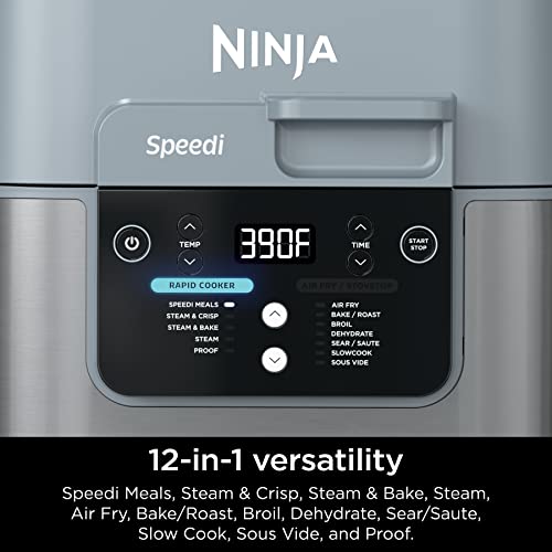 Ninja SF301 Speedi Rapid Cooker & Air Fryer, 6-Quart Capacity, 12-in-1 Functions to Steam, Bake, Roast, Sear, Sauté, Slow Cook, Sous Vide & More, 15-Minute Speedi Meals All In One Pot, Sea Salt Gray - My Kitchen Products