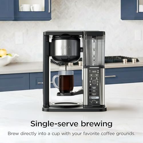 Ninja Specialty Coffee Maker | Includes 10-Cup Carafe, Fold-Away Frother, Permanent Filter & Removable, Dishwasher Safe Reservoir | 6 Brew Styles, 8 Cup to Travel Mug to Pot Sizes | Black | CM401 - My Kitchen Products