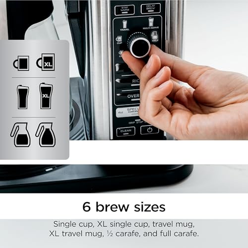 Ninja Specialty Coffee Maker | Includes 10-Cup Carafe, Fold-Away Frother, Permanent Filter & Removable, Dishwasher Safe Reservoir | 6 Brew Styles, 8 Cup to Travel Mug to Pot Sizes | Black | CM401 - My Kitchen Products