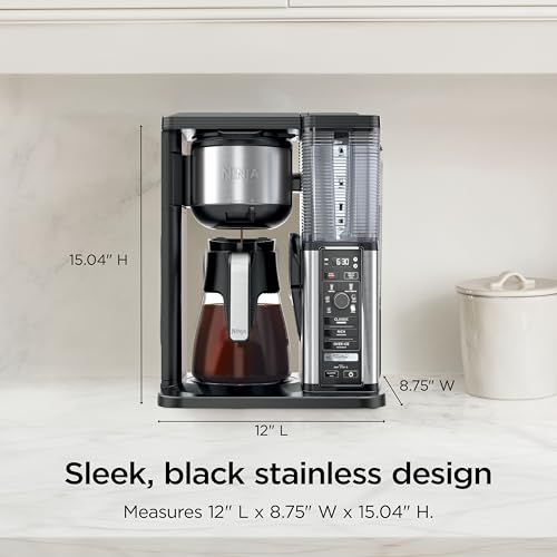 Ninja Specialty Coffee Maker | Includes 10-Cup Carafe, Fold-Away Frother, Permanent Filter & Removable, Dishwasher Safe Reservoir | 6 Brew Styles, 8 Cup to Travel Mug to Pot Sizes | Black | CM401 - My Kitchen Products