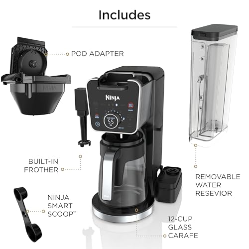 Ninja Specialty Drip Coffee Maker | DualBrew™ Pro Specialty Coffee Machine w/ Frother, Paper Filter | Brew with Pods & Grounds, K Cups Compatible | 4 Brew Styles, 13 Cup to Pot Sizes | Black, CFP301 - My Kitchen Products