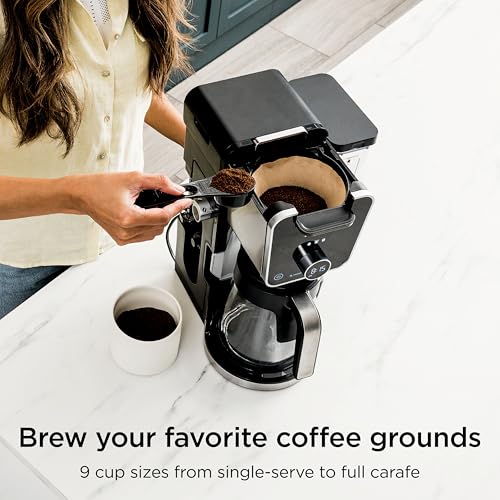 Ninja Specialty Drip Coffee Maker | DualBrew™ Pro Specialty Coffee Machine w/ Frother, Paper Filter | Brew with Pods & Grounds, K Cups Compatible | 4 Brew Styles, 13 Cup to Pot Sizes | Black, CFP301 - My Kitchen Products