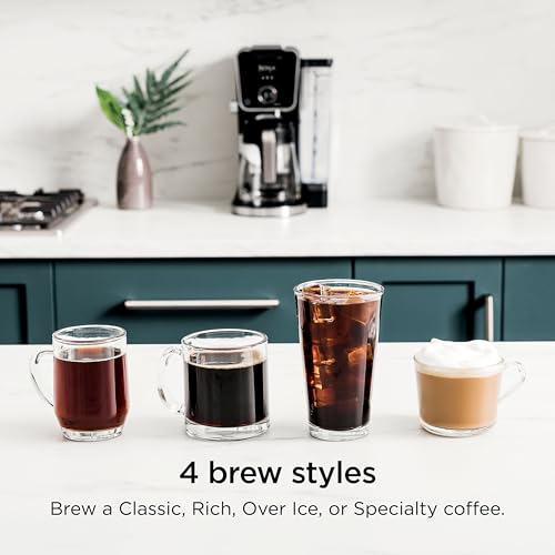 Ninja Specialty Drip Coffee Maker | DualBrew™ Pro Specialty Coffee Machine w/Frother, Permanent Filter | Brew w/Pods & Grounds, K Cups Compatible | 4 Brew Styles, 13 Cup to Pot Sizes | Black CFP307 - My Kitchen Products