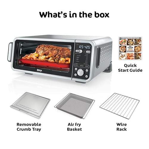 Ninja, Toaster Oven, Air Fryer, Thermometer, Toaster Oven Air Fryer Combo, Stainless Steel, Quick meals, Fries, Frozen Food, Air Fry, Dehydrate, Reheat, 13-in-1,Less Oil, Flip Away Oven, Foodi, SP351 - My Kitchen Products
