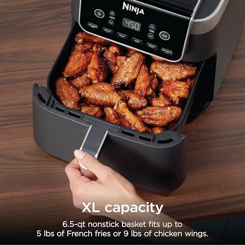 Ninja XL Air Fryer with MaxCrisp | 6.5 QT Capacity | 6-in-1 Max Crisp, Air Fry, Roast, Bake, Reheat & Dehydrate | 450°F Temp | 1750 Watts | Nonstick Basket, Crisper Plate & Recipe Guide | Grey | AF181 - My Kitchen Products