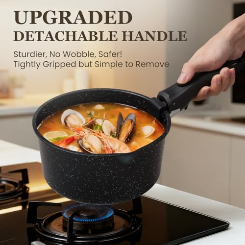 Nonstick Pots and Pans Set - 20 Pack KIKCOIN Stackable Cookware Set with Detachable Handle, RV Kitchen Cooking Set with Removable Handles - Oven Safe, Induction Ready (Black) - My Kitchen Products
