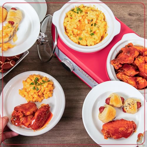 Nostalgia Game Day 2.5-Quart 2-Section Slow Cooker with Lid and Ladle, Keg-Like Design, Cooks Chicken Wings, Meatballs, Chilli, Cheese, Soup, Stews, and More - My Kitchen Products