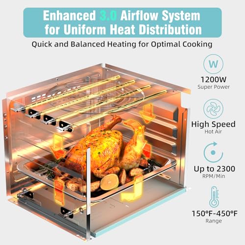 Novaspark Air Fryer Toaster Oven Combo, Retro Convection Oven Countertop,16QT Small Toaster Oven, 4-slices or 9" Pizza,Bake,Toast,Broil, Air Fry, Rapid Heating Mini Conventional Oven, Non-Stick, Blue - My Kitchen Products