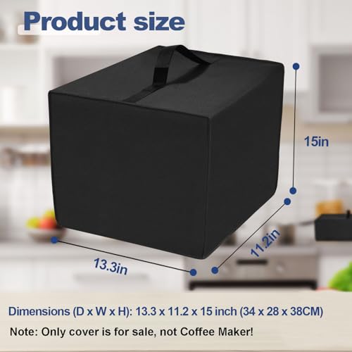NUENSS-ROR Coffee Maker Dust Cover for Ninja Coffee Maker CFN601/CM401/CM371, Heavy Duty Waterproof Dust-Proof Coffee Maker Protective Cover, Dust cover with Handle and Easy to Clean (Black) - My Kitchen Products