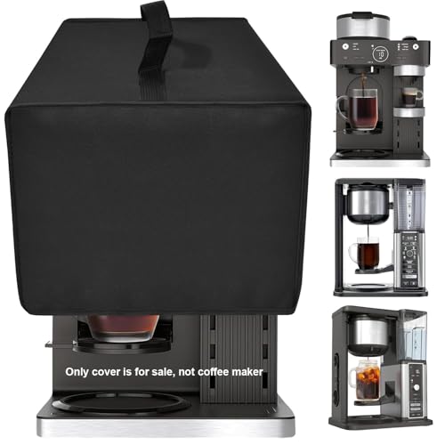 NUENSS-ROR Coffee Maker Dust Cover for Ninja Coffee Maker CFN601/CM401/CM371, Heavy Duty Waterproof Dust-Proof Coffee Maker Protective Cover, Dust cover with Handle and Easy to Clean (Black) - My Kitchen Products
