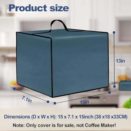 NUENSS-ROR Coffee Maker Dust Cover for Ninja Pod & Grounds Specialty Single-Serve Coffee Maker PB051/PB051GB/PB051SG/PB051ST, Heavy Duty Waterproof Coffee Machine Protective Cover Case (Lake Blue) - My Kitchen Products