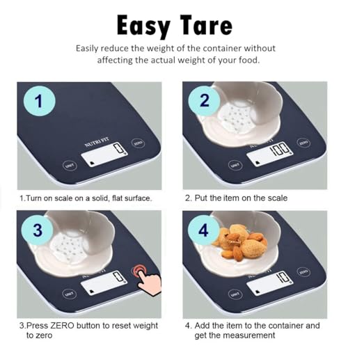 NUTRI FIT Digital Food Scale, 11lb Kitchen Scale Digital Weight, Cooking Scale for Food Ounces and Grams, 4 Units with 0.1oz/1g Precision, LCD Display with Tare Function - My Kitchen Products