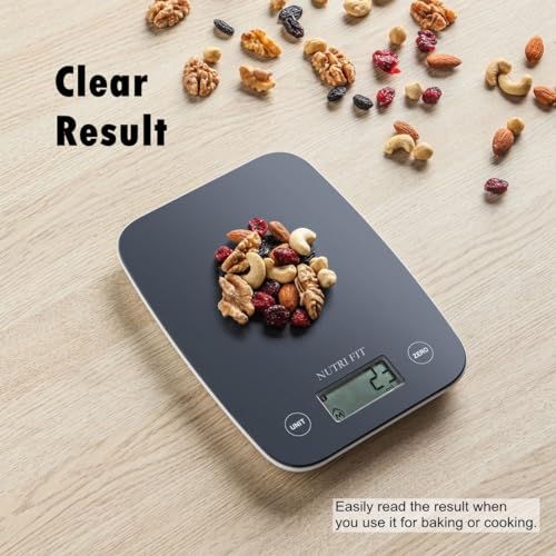 NUTRI FIT Digital Food Scale, 11lb Kitchen Scale Digital Weight, Cooking Scale for Food Ounces and Grams, 4 Units with 0.1oz/1g Precision, LCD Display with Tare Function - My Kitchen Products