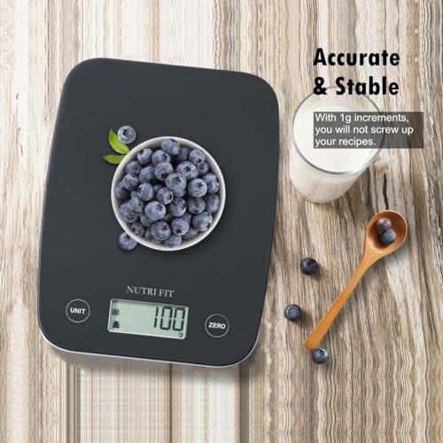 NUTRI FIT Digital Food Scale, 11lb Kitchen Scale Digital Weight, Cooking Scale for Food Ounces and Grams, 4 Units with 0.1oz/1g Precision, LCD Display with Tare Function - My Kitchen Products