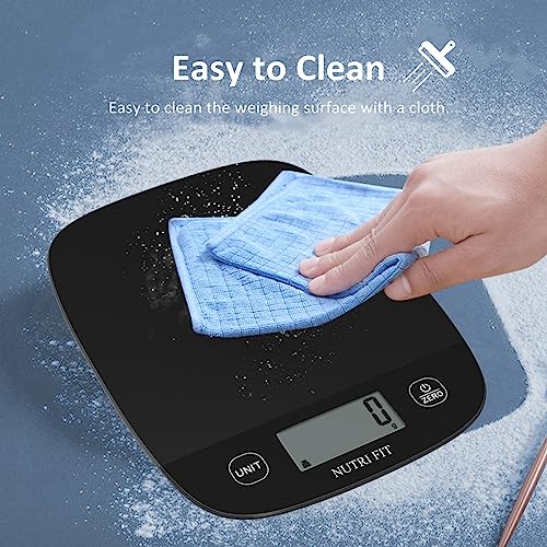 NUTRI FIT Food Scale for Kitchen Scales Digital Weight Grams and Ounces, Baking Scale Accurate for Weight Loss, Cooking, Coffee, Keto Diet, Meal Prep, 0.1oz Ultra Slim Smart Tare Black - My Kitchen Products