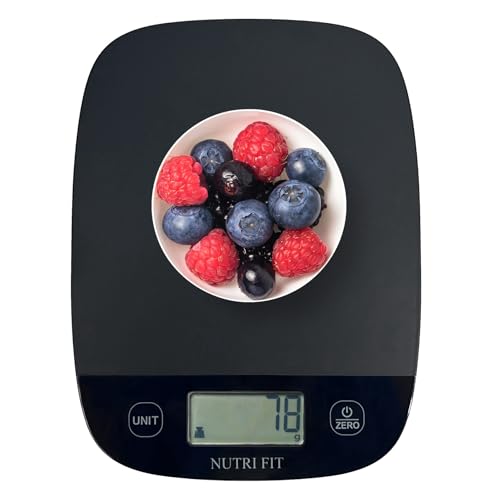 NUTRI FIT Food Scale for Kitchen Scales Digital Weight Grams and Ounces, Baking Scale Accurate for Weight Loss, Cooking, Coffee, Keto Diet, Meal Prep, 0.1oz Ultra Slim Smart Tare Black - My Kitchen Products