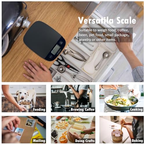 NUTRI FIT Food Scale for Kitchen Scales Digital Weight Grams and Ounces, Baking Scale Accurate for Weight Loss, Cooking, Coffee, Keto Diet, Meal Prep, 0.1oz Ultra Slim Smart Tare Black - My Kitchen Products