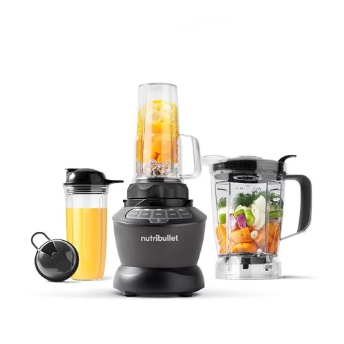 Nutribullet Full-Size Blender Combo, Single-Serve & Large Capacity, 1200W, 64oz Pitcher, 32oz Cup, Extractor Blade