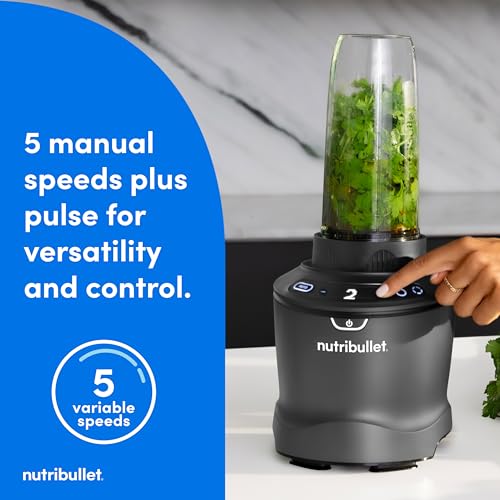 nutribullet SmartSense Blender Combo, 1400W, 64oz Pitcher, 32oz & 24oz Cups, 5-Speed, Smoothies, Ice and Frozen Fruit, Nut Milk, Soup, Gunmetal Gray, NBF50700 - My Kitchen Products