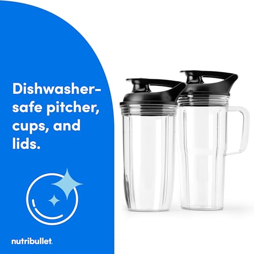 nutribullet SmartSense Blender Combo, 1400W, 64oz Pitcher, 32oz & 24oz Cups, 5-Speed, Smoothies, Ice and Frozen Fruit, Nut Milk, Soup, Gunmetal Gray, NBF50700 - My Kitchen Products