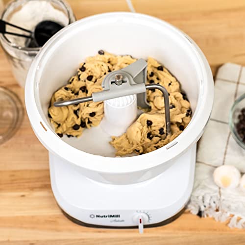 NutriMill Artiste Kitchen Electric Stand Mixer 500 Watt 6.5 Quart Bowl with Dough Hook & Wire Whips (Black Trim) - My Kitchen Products