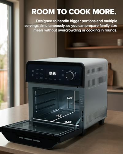 Nuwave 2026 Air Fryer Oven & Grill Comb, Plug-in Powered Grill Plate for True Char Flavor & Marks, 2-Layer Glass Door, Cooler Exterior, 150 Presets, Temp Probe, 500°F, Stainless Steel, 700/1500/1800W - My Kitchen Products