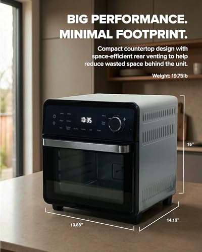 Nuwave 2026 Air Fryer Oven & Grill Comb, Plug-in Powered Grill Plate for True Char Flavor & Marks, 2-Layer Glass Door, Cooler Exterior, 150 Presets, Temp Probe, 500°F, Stainless Steel, 700/1500/1800W - My Kitchen Products