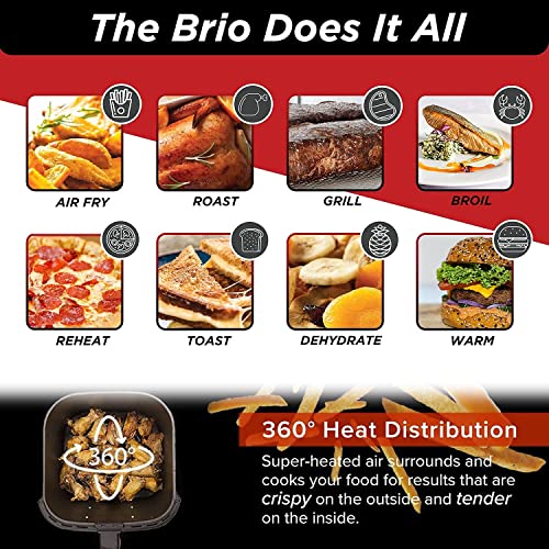 Nuwave 6-quart Brio Healthy Digital Air Fryer with One-Touch Digital Controls, 6 Preset Menu Functions & Removable Divider Insert (Renewed) - My Kitchen Products
