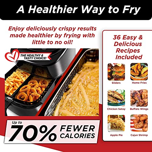 Nuwave 6-quart Brio Healthy Digital Air Fryer with One-Touch Digital Controls, 6 Preset Menu Functions & Removable Divider Insert (Renewed) - My Kitchen Products