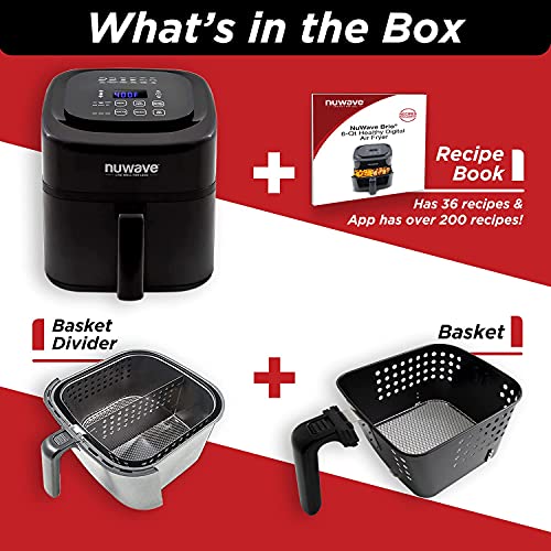 Nuwave 6-quart Brio Healthy Digital Air Fryer with One-Touch Digital Controls, 6 Preset Menu Functions & Removable Divider Insert (Renewed) - My Kitchen Products