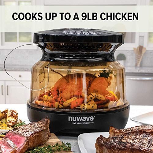 Nuwave Air Fryer Infrared Convection Oven, Cook Fresh or Frozen, No Defrosting or Preheating, 360 Surround Heat, Cooking from 50 to 400 Degrees, 100 Presets, 50 Memory, 360 Food Easy-View, PFAS Free - My Kitchen Products