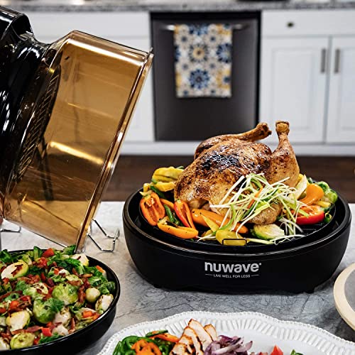 Nuwave Air Fryer Infrared Convection Oven, Cook Fresh or Frozen, No Defrosting or Preheating, 360 Surround Heat, Cooking from 50 to 400 Degrees, 100 Presets, 50 Memory, 360 Food Easy-View, PFAS Free - My Kitchen Products