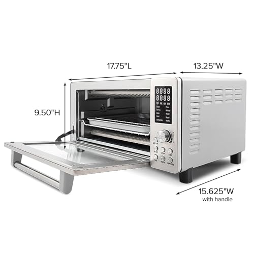 Nuwave Bravo Air Fryer Toaster Smart Oven, 10-in-1 Countertop Convection, 1800 Watts, 21-Qt Capacity, 50°-450°F Temp Controls, Top and Bottom Heater Adjustments 0%-100%, PFAS Free, Stainless Steel - My Kitchen Products