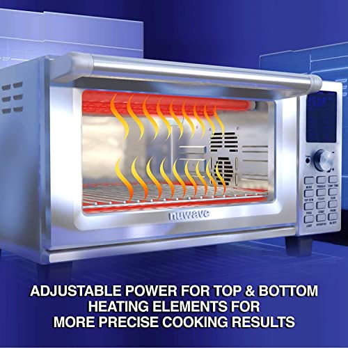 Nuwave Bravo Air Fryer Toaster Smart Oven, 12-in-1 Countertop Convection, 30-QT XL Capacity, 50°-500°F Controls, Top and Bottom Heater Adjustments 0%-100%, Brushed Stainless Steel Look (Renewed) - My Kitchen Products