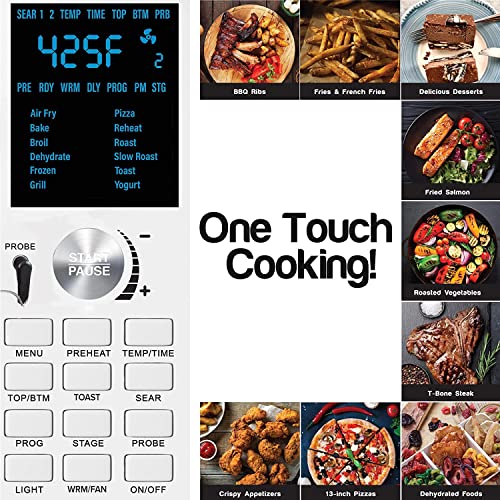 Nuwave Bravo Air Fryer Toaster Smart Oven, 12-in-1 Countertop Convection, 30-QT XL Capacity, 50°-500°F Controls, Top and Bottom Heater Adjustments 0%-100%, Brushed Stainless Steel Look (Renewed) - My Kitchen Products