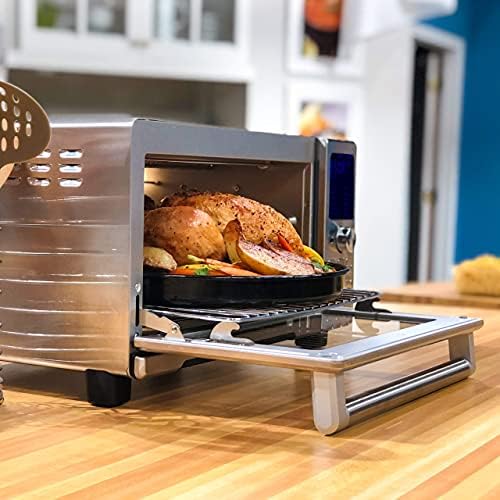 Nuwave Bravo Air Fryer Toaster Smart Oven, 12-in-1 Countertop Convection, 30-QT XL Capacity, 50°-500°F Temperature Controls, Top and Bottom Heater Adjustments 0%-100%, Brushed Stainless Steel Look - My Kitchen Products