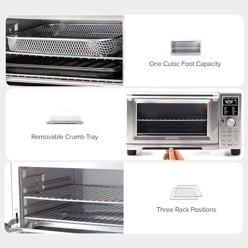 Nuwave Bravo Air Fryer Toaster Smart Oven, 12-in-1 Countertop Convection, 30-QT XL Capacity, 50°-500°F Temperature Controls, Top and Bottom Heater Adjustments 0%-100%, Brushed Stainless Steel Look - My Kitchen Products