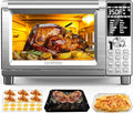 Nuwave Bravo Air Fryer Toaster Smart Oven, 12-in-1 Countertop Convection, 30-QT XL Capacity, 50°-500°F Temperature Controls, Top and Bottom Heater Adjustments 0%-100%, Brushed Stainless Steel Look - My Kitchen Products