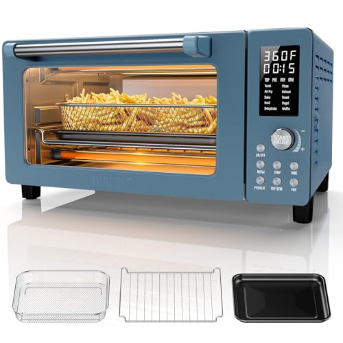 Nuwave Bravo Pro Convection Air Fryer Toaster Oven Combo, 2025 New and Improved, 10-in-1, 50°-450°F Temp Controls, Quick & Even Crisp Technology, 21Qt Capacity, Cozy Blue, PFAS Free - My Kitchen Products