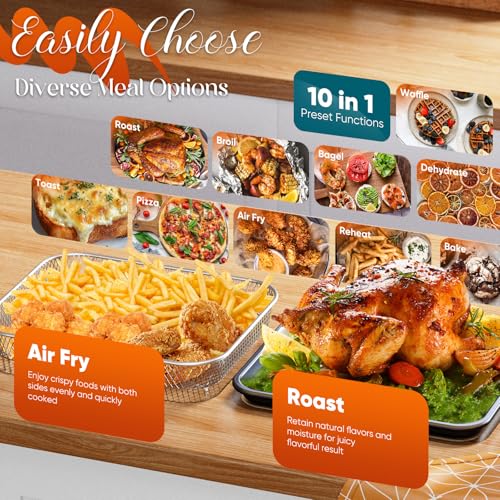 Nuwave Bravo Pro Convection Air Fryer Toaster Oven Combo, 2025 New and Improved, 10-in-1, 50°-450°F Temp Controls, Quick & Even Crisp Technology, 21Qt Capacity, Cozy Blue, PFAS Free - My Kitchen Products