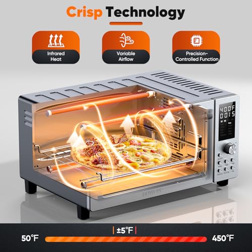Nuwave Bravo Pro Convection Air Fryer Toaster Oven Combo, 2025 New and Improved, 10-in-1, 50°-450°F Temp Controls, Quick & Even Crisp Technology, 21Qt Capacity, Stainless Steel, PFAS Free - My Kitchen Products