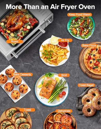 Nuwave Bravo Pro Smart 21QT Toaster Oven Air Fryer Combo, Convection Oven Countertop, 10 functions all in 1, with even & quick crisp technology, 50-450°F, 1800W, Stainless Steel - My Kitchen Products