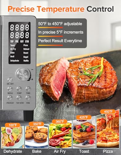 Nuwave Bravo Pro Smart 21QT Toaster Oven Air Fryer Combo, Convection Oven Countertop, 10 functions all in 1, with even & quick crisp technology, 50-450°F, 1800W, Stainless Steel - My Kitchen Products