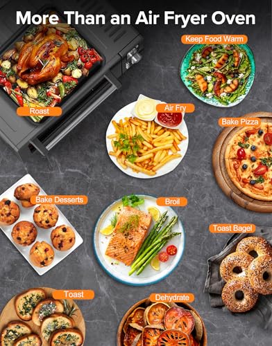 Nuwave Bravo Pro Smart Air Fryer Toaster Oven Combo, Airfryer Convection Oven Countertop, 10-in-1 Functions with Quicker & Even Crisp Technology, 1800W, 50-450°F, PFAS-Free, 21QT, Black - My Kitchen Products
