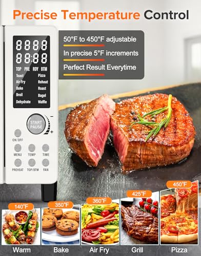 Nuwave Bravo Pro Smart Air Fryer Toaster Oven Combo, Airfryer Convection Oven Countertop, 10-in-1 Functions with Quicker & Even Crisp Technology, 1800W, 50-450°F, PFAS-Free, 21QT, Vanilla Cream - My Kitchen Products