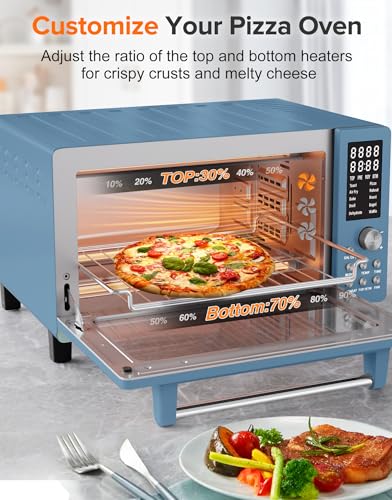 Nuwave Bravo Pro Smart Air Fryer Toaster Oven Combo, Airfryer Convection Oven Countertop, 10-in-1 Functions with Quicker & Even Crisp Technology, 1800W, 50-450°F, PFAS-Free, 21QT, Cozy Blue - My Kitchen Products